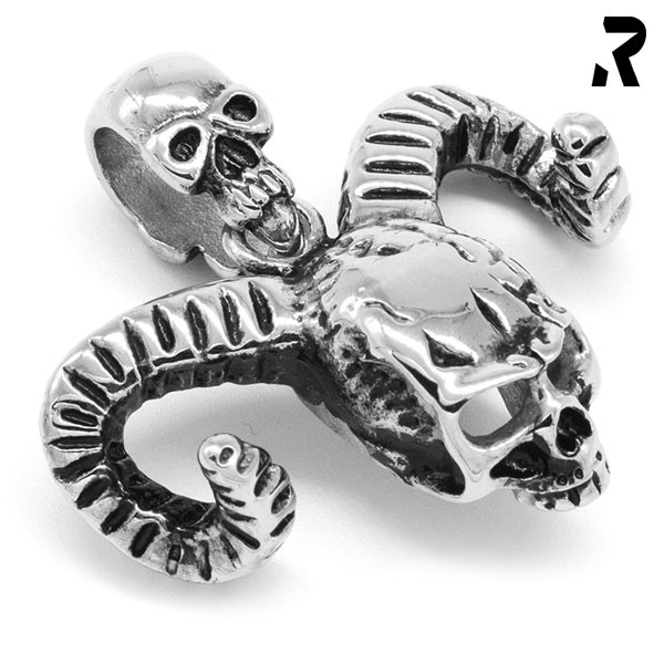 biker totenkopf anhänger bad daemon, dämon mit hörner, mit totenkopf, harley anhänger, kettenanhänger für damen, für männer, geschenkidee, männer geschenk, biker geschenk, anhänger mit kette, edelstahl anhänger