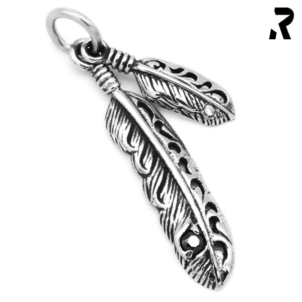 feder anhänger, feder kettenanhänger, doppelfeder anhänger, indianer anhänger, kettenanhänger damen, kettenanhänger für damen, für männer, geschenkidee, männer geschenk, biker geschenk, anhänger mit kette, edelstahl anhänger