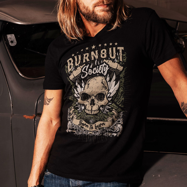 T-Shirt BURNOUT SOCIETY Freedom Skull