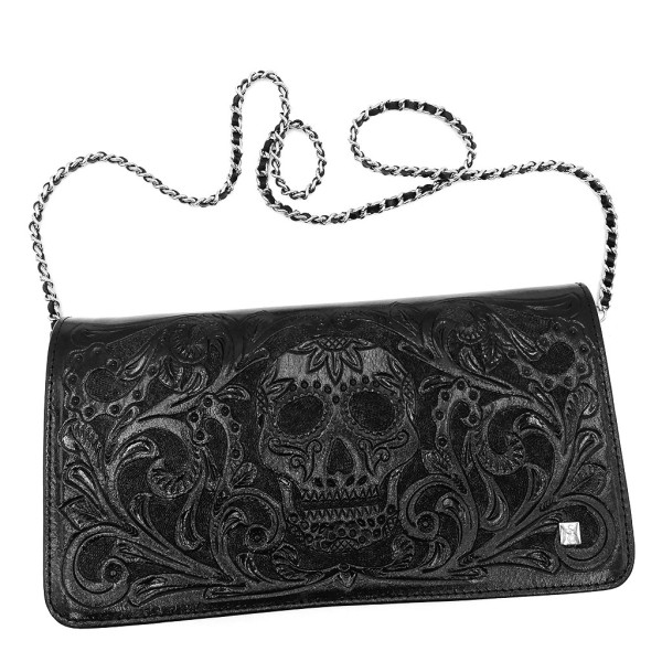 Schwarze Lederhandtasche Clutch Phantastica-Timeless