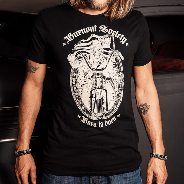 bikershirt männer, t-shirt männer, motorrad, usa flagge, totenkopf, springergabel