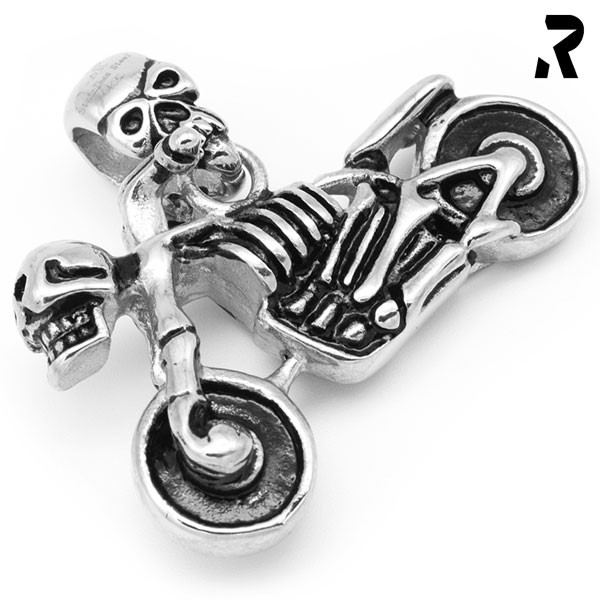 biker totenkopf anhänger evil bikeck, chopper anhänger, mit totenkopf, harley anhänger, kettenanhänger für damen, für männer, geschenkidee, männer geschenk, biker geschenk, anhänger mit kette, edelstahl anhänger