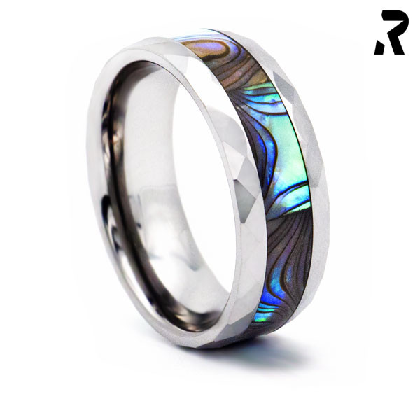 WOLFRAM ABALONE RING White Pearl