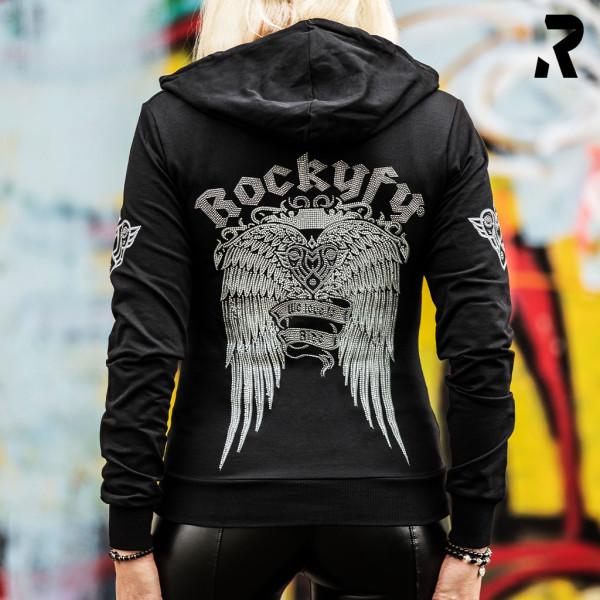 Glitzerstein Biker Hoodie, Frauen Engelsflügel Hoodie, Hoodie mit Reißverschluss und Kapuze, Damen Biker Hoodie, Engelsflügel Kapuzenpullover, Damen Kapuzenpullover mit Glitzersteinen, Engelsflügel Biker Jacke, Damen Glitzerstein Hoodie, Engelsflügel Swea