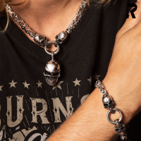 DARK SKULL EDELSTAHL TOTENKOPF KÖNIGSKETTE 6mm MIT RINGVERSCHLUSS DARK SKULL EDELSTAHL TOTENKOPF KÖNIGSKETTE 6mm MIT RINGVERSCHLUSS