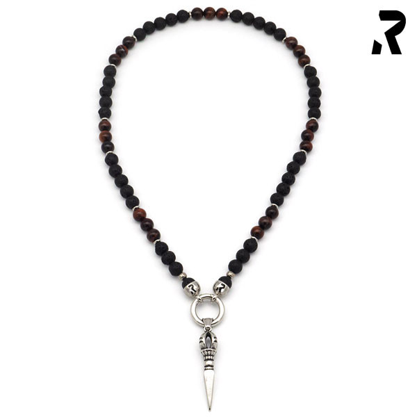 biker halskette explosion, mit kettenanhänger, rocker halskette, lavastein halskette, halskette männer, halskette damen, halskette mit verschluss, schwarze halskette, rote halskette, halskette ringverschluss, damen geschenk, männer geschenk, harley halske